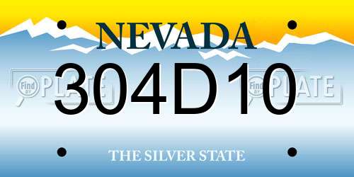 304D10 Nevada License Plate