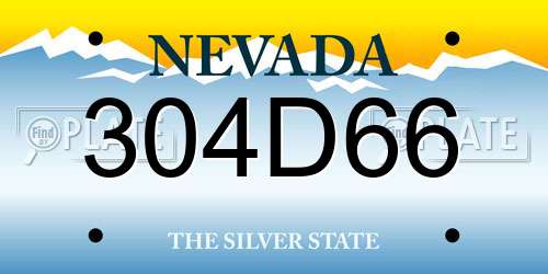 304D66 Nevada License Plate