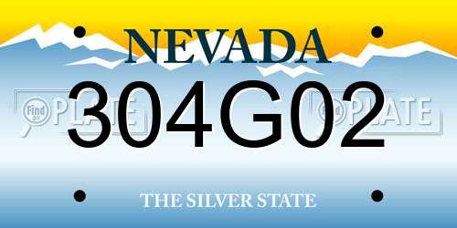 304G02 Nevada License Plate