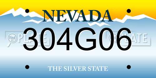 304G06 Nevada License Plate