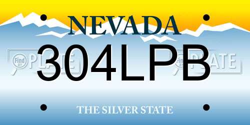 304LPB Nevada License Plate