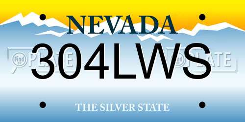 304LWS Nevada License Plate