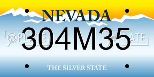 304M35 Nevada License Plate