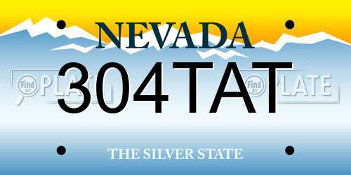 304TAT Nevada License Plate
