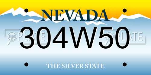 304W50 Nevada License Plate
