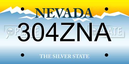 304ZNA Nevada License Plate