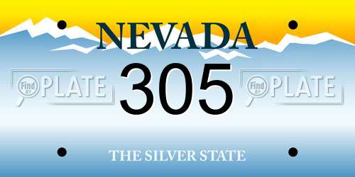305 Nevada License Plate