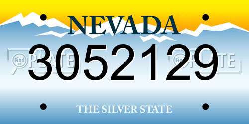 3052129 Nevada License Plate