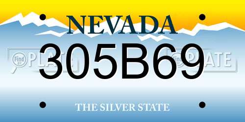 305B69 Nevada License Plate