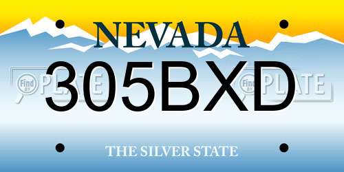 305BXD Nevada License Plate
