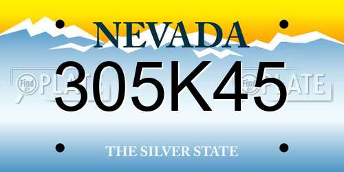 305K45 Nevada License Plate