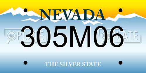 305M06 Nevada License Plate