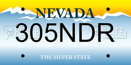 305NDR Nevada License Plate