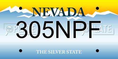 305NPF Nevada License Plate