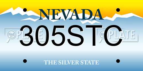 305STC Nevada License Plate