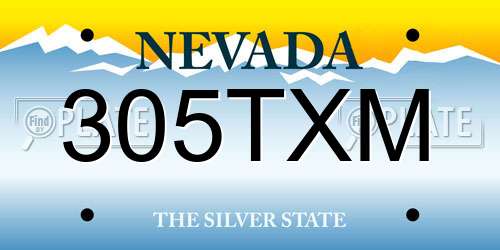 305TXM Nevada License Plate