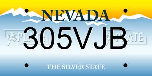 305VJB Nevada License Plate