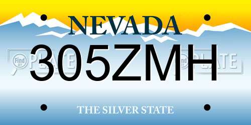 305ZMH Nevada License Plate