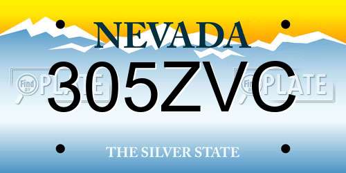 305ZVC Nevada License Plate