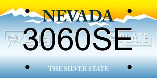 3060SE Nevada License Plate