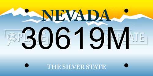 30619M Nevada License Plate