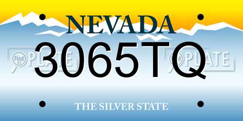 3065TQ Nevada License Plate