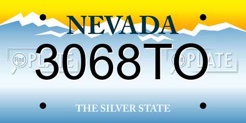 3068TO Nevada License Plate