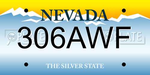 306AWF Nevada License Plate