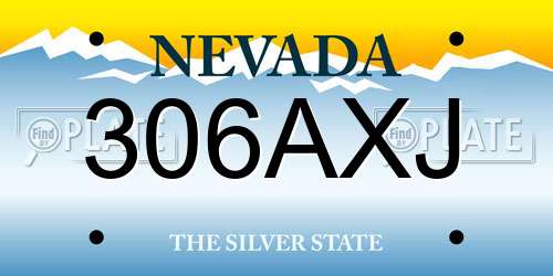 306AXJ Nevada License Plate