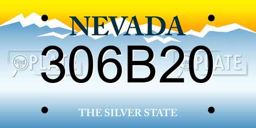 306B20 Nevada License Plate