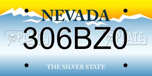 306BZ0 Nevada License Plate