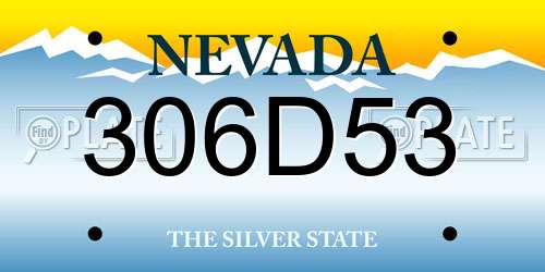 306D53 Nevada License Plate