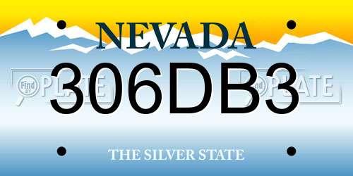 306DB3 Nevada License Plate