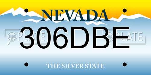 306DBE Nevada License Plate