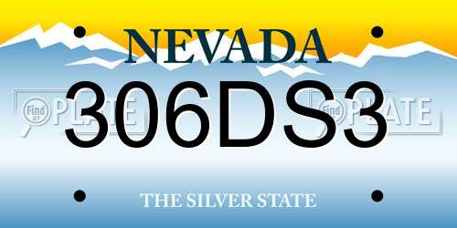 306DS3 Nevada License Plate