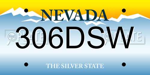 306DSW Nevada License Plate