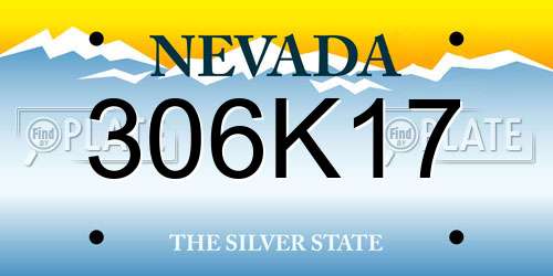 306K17 Nevada License Plate