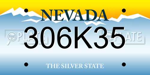 306K35 Nevada License Plate