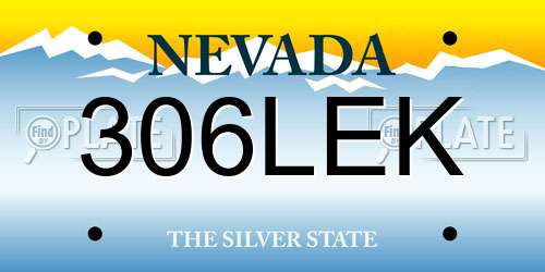 306LEK Nevada License Plate