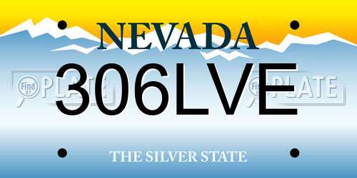 306LVE Nevada License Plate