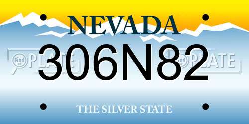306N82 Nevada License Plate