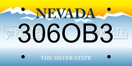 306OB3 Nevada License Plate
