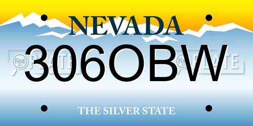 306OBW Nevada License Plate