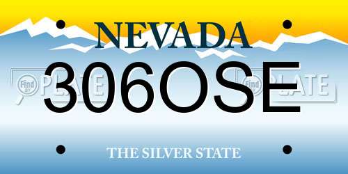 306OSE Nevada License Plate