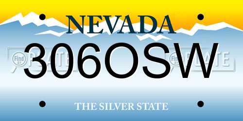 306OSW Nevada License Plate