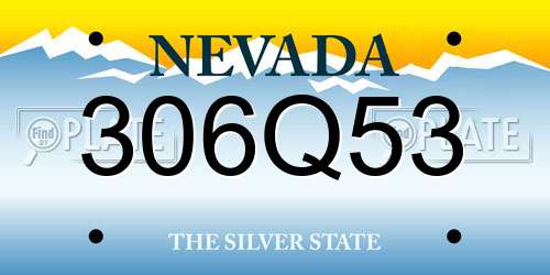 306Q53 Nevada License Plate