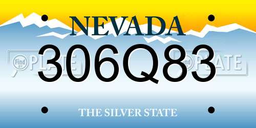 306Q83 Nevada License Plate