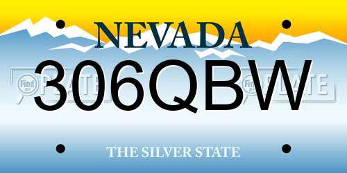 306QBW Nevada License Plate