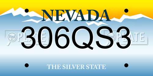 306QS3 Nevada License Plate