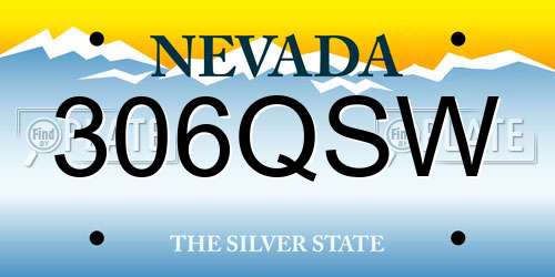 306QSW Nevada License Plate